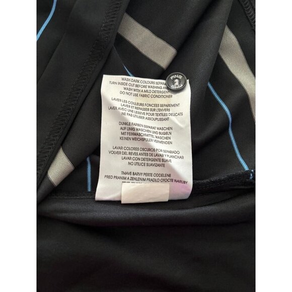 PING Short Sleeve Polo Golf Shirt Mens Sze Large Black Striped DryFibre Dynamics - Picture 8 of 8